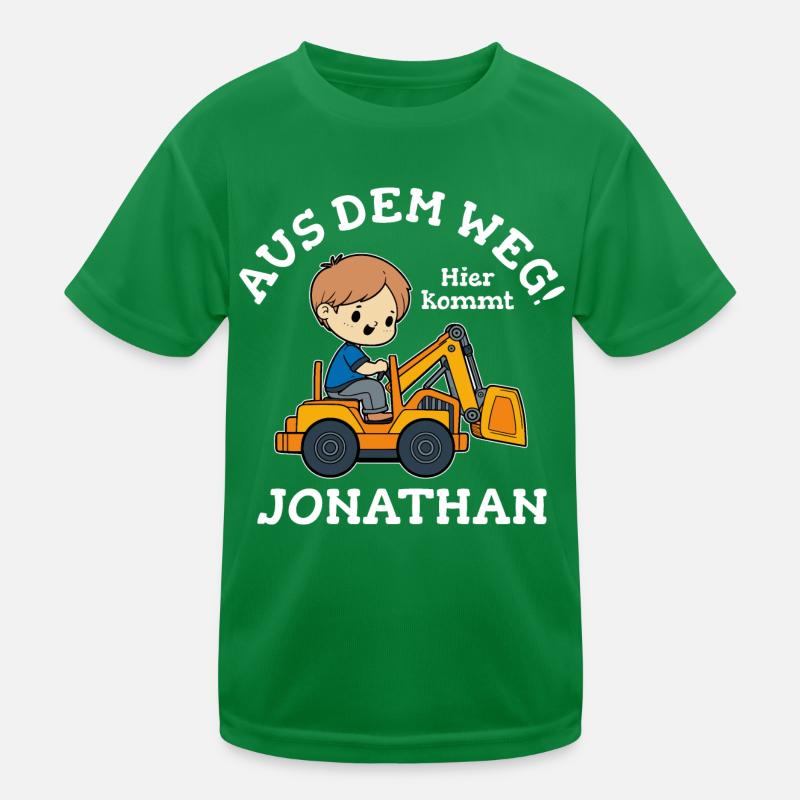 Jonathan Vorname Bagger Kinder Funktions-T-Shirt