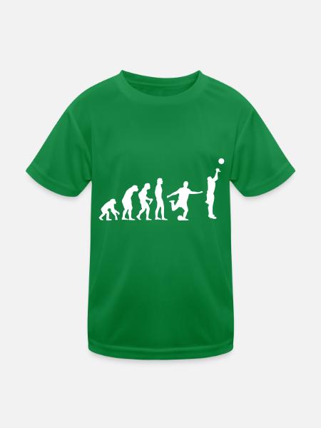 Basketball Evolution Fussball - Kinder Funktions-T-Shirt - Kelly Green