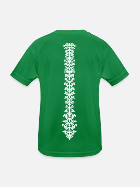 Backbone Spine Design - Kids Functional T-Shirt - kelly green - Back