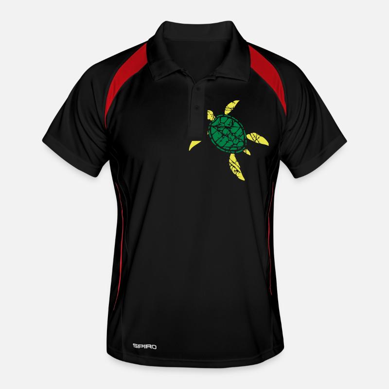 Turtle Pattern Cracks Scratches Vintage Retro Men's Polo breathable
