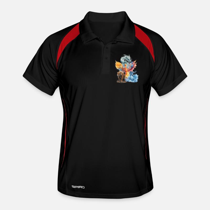 Wasserfarbener Phönix Tiger Drache Männer Polo atmungsaktiv