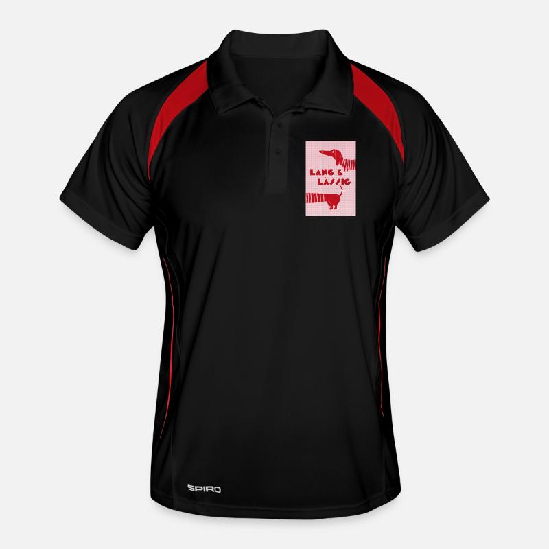 Dackel lang & lässig rot-rosa, Retro-Style Männer Polo atmungsaktiv