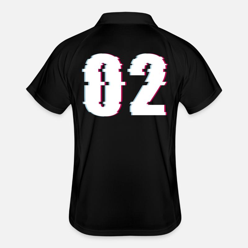 Two 2 Two 02 Number Effect Distorted Number Men's Polo breathable