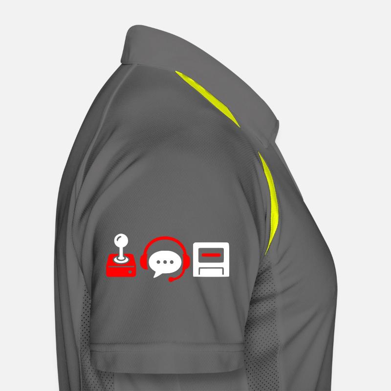 Retro-Controller, PC und Headset  Männer Polo atmungsaktiv