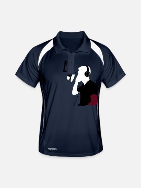 record - Men's Polo breathable - navy/white - Front