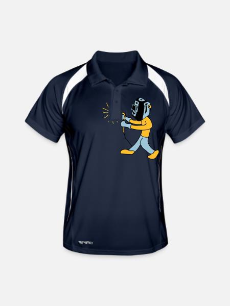 Welder - Men's Polo breathable - navy/white - Front