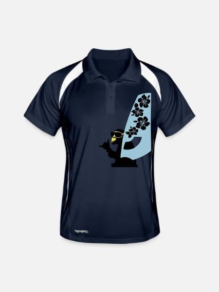 windsurfer - Männer Polo atmungsaktiv - Navy/Weiß - Vorne