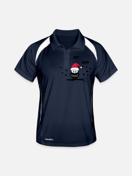 Hibou Noël Père Noël - Polo respirant Homme - marine/blanc - Devant
