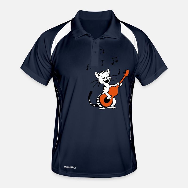 Katze singt Männer Polo atmungsaktiv