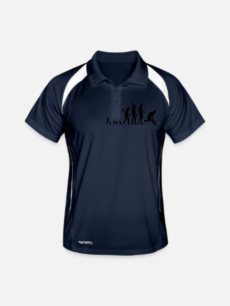 evolution_herren_hockey_2c - Männer Polo atmungsaktiv - Navy/Weiß - Vorne