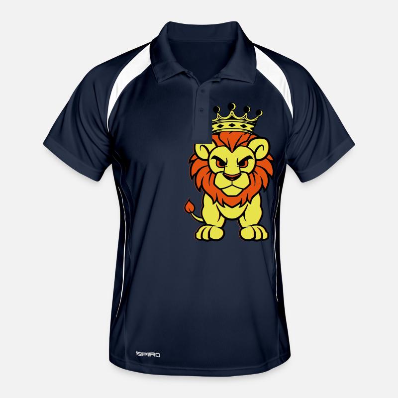 löwe comic krone Männer Polo atmungsaktiv