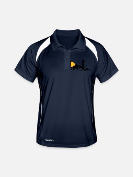 Natur - Berge Wanderer - Männer Polo atmungsaktiv - Navy/Weiß - Vorne