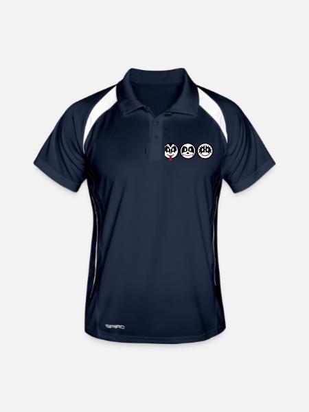 Smiley Kiss Icons (horizontal) 3c - Polo respirant Homme - marine/blanc - Devant