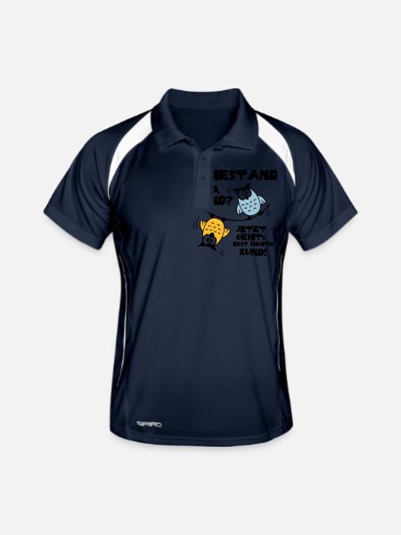 Eulen Ruhestand - na und? - Männer Polo atmungsaktiv - Navy/Weiß - Vorne