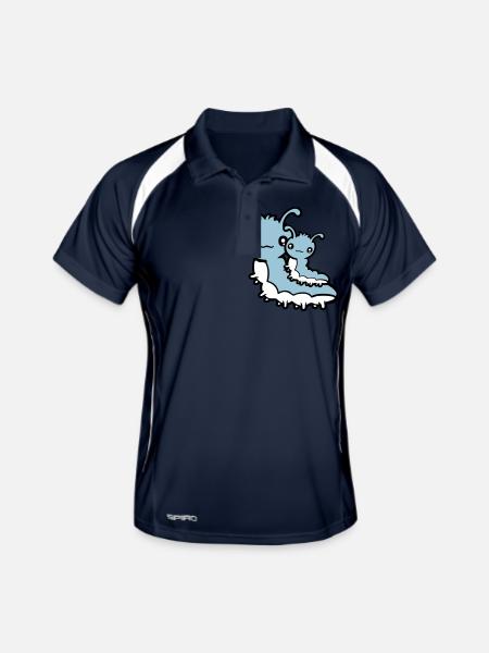 2 Raupe Familie Mama Papa Kind Baby Vater Mutter - Männer Polo atmungsaktiv - Navy/Weiß - Vorne