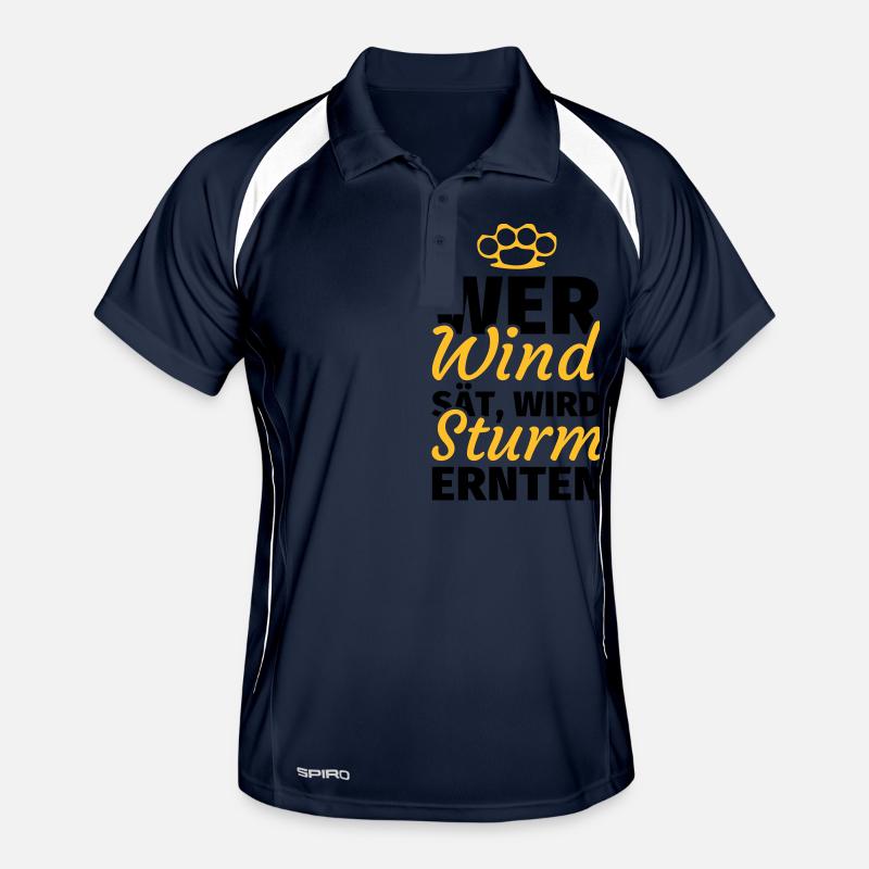 Wer Wind sät wird Sturm ernten Männer Polo atmungsaktiv