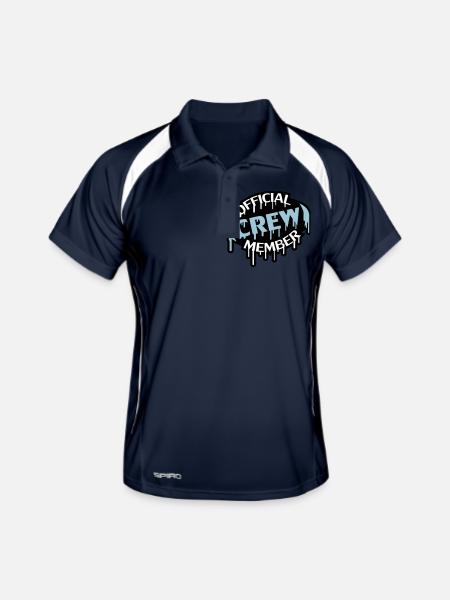 Official Crew Member Stamp - Men's Polo breathable - navy/white - Front