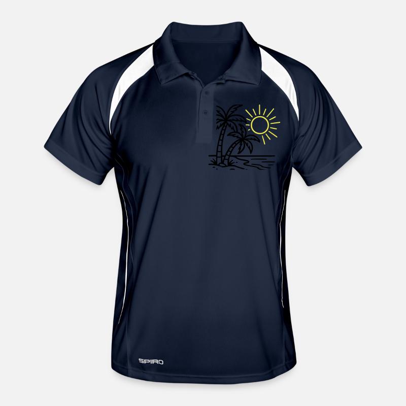Plage de Island Palm Trees Polo respirant Homme