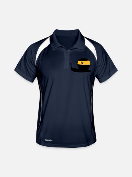 blind - Männer Polo atmungsaktiv - Navy/Weiß - Vorne