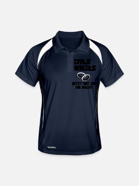 das wars - jetzt hat sie macht - Männer Polo atmungsaktiv - Navy/Weiß - Vorne