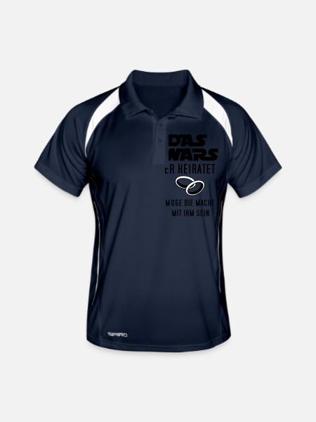 das wars - er heiratet - Männer Polo atmungsaktiv - Navy/Weiß - Vorne