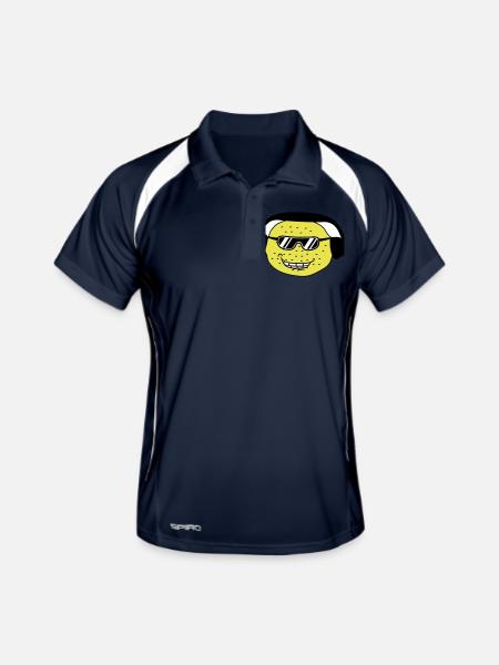 Lustige DJ Party Zitrone Obst Musik Spaß Gesicht - Männer Polo atmungsaktiv - Navy/Weiß - Vorne