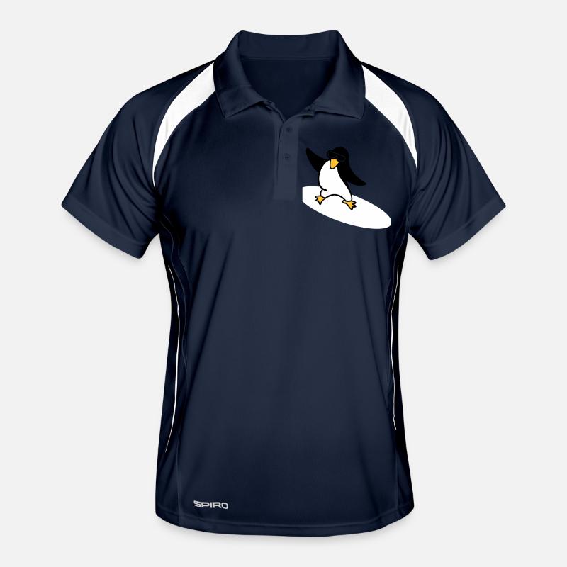 Surfer Pinguin / penguin (3c) Männer Polo atmungsaktiv