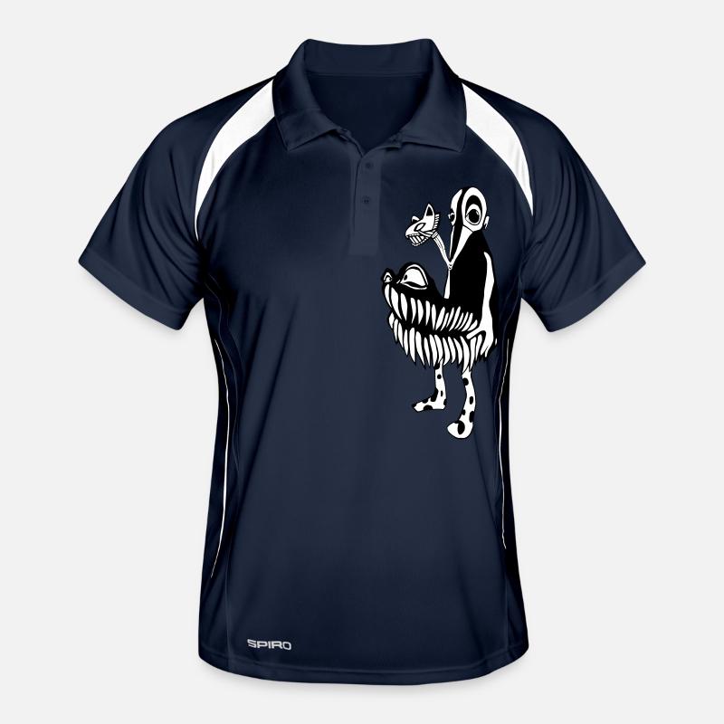 Monster Illustration karakter PUK-koder - Polo til herrer åndbar - marineblå/hvid