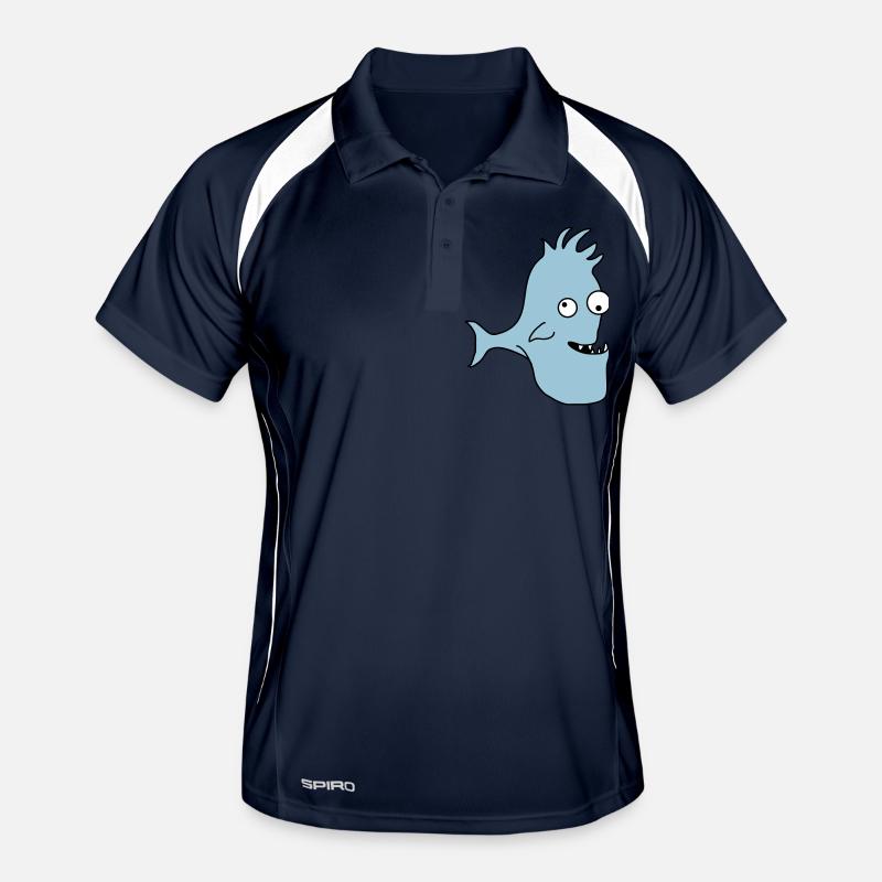 Stupid Crazy Comic Fish - Men's Polo breathable - navy/white