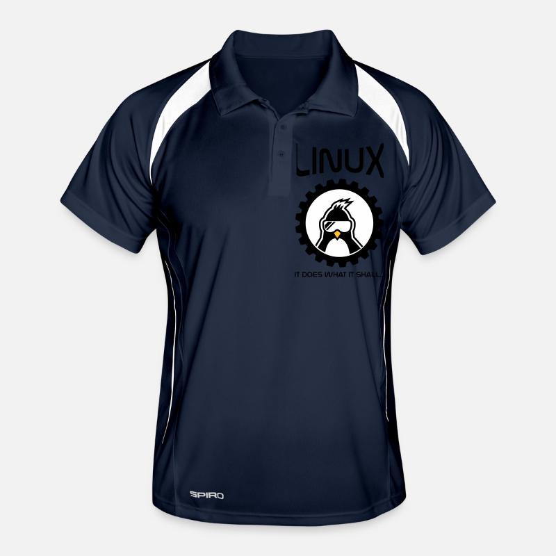 linux tut was es soll - Männer Polo atmungsaktiv - Navy/Weiß