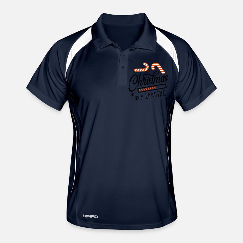 christmas loading - Männer Polo atmungsaktiv - Navy/Weiß