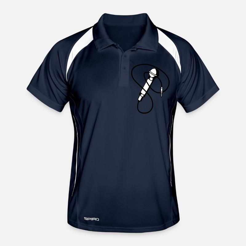 microphone - Männer Polo atmungsaktiv - Navy/Weiß