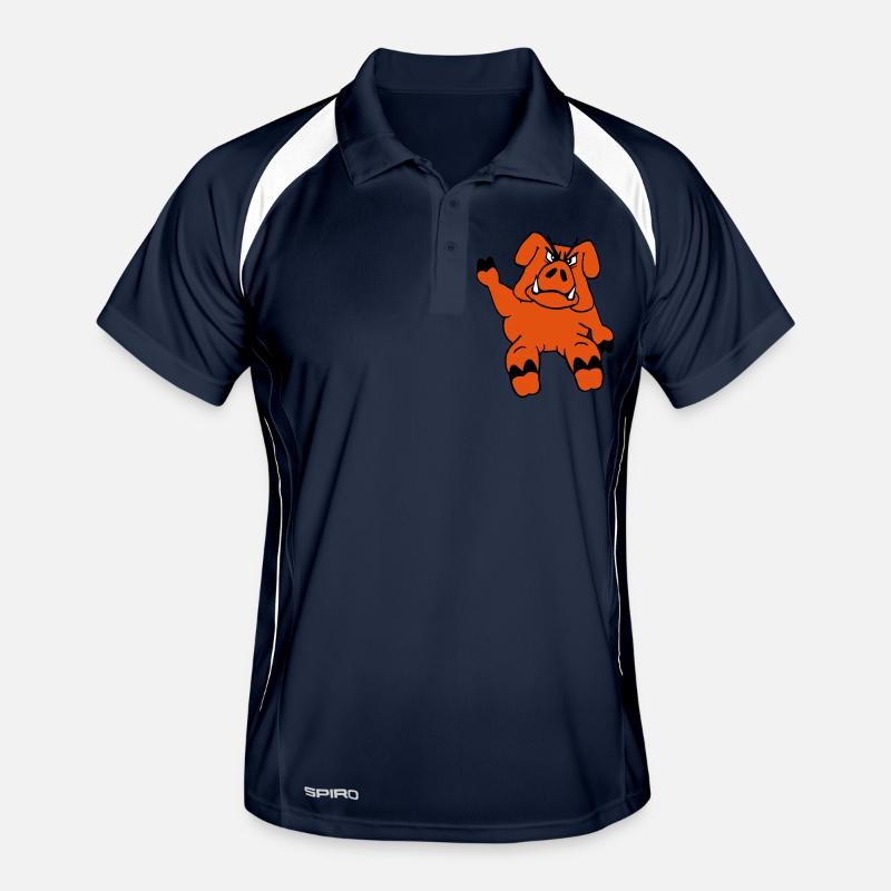Evil Boar Waves Funny Cartoon Comic Pig Men's Polo breathable