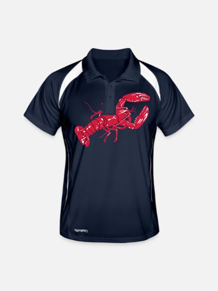 LobsterColoredTee - Men's Polo breathable - navy/white - Front