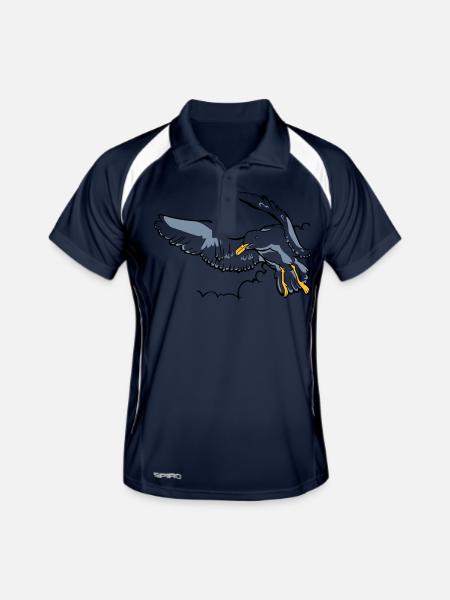 Seagull - Men's Polo breathable - navy/white - Front