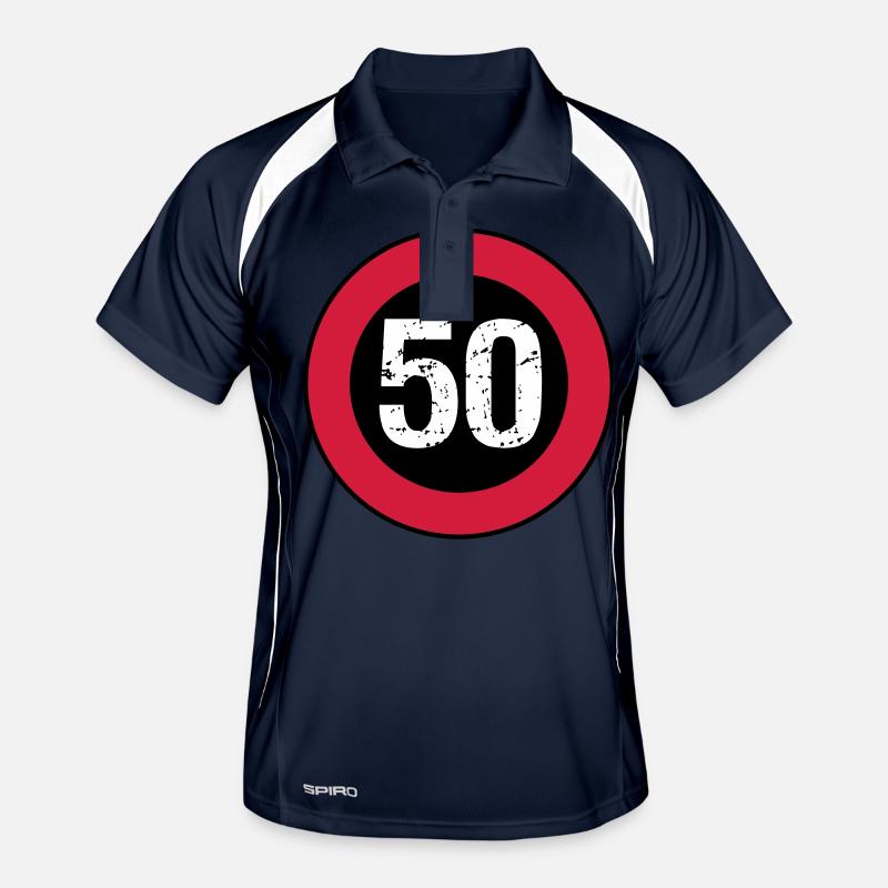 Schild 50 Vintage Geburtstag Männer Polo atmungsaktiv