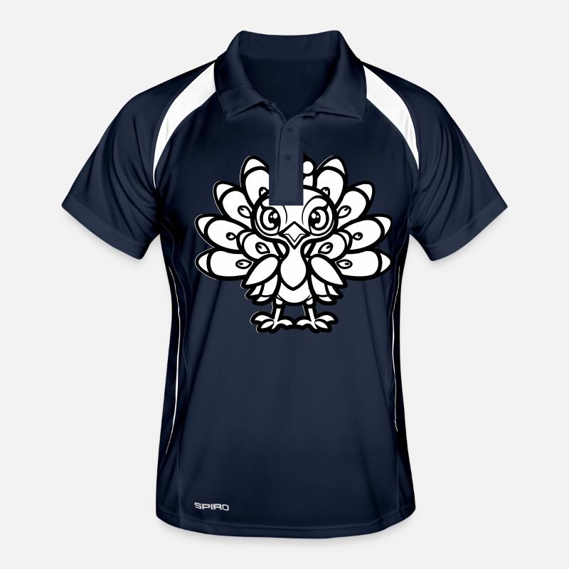 pfau comic tier Männer Polo atmungsaktiv