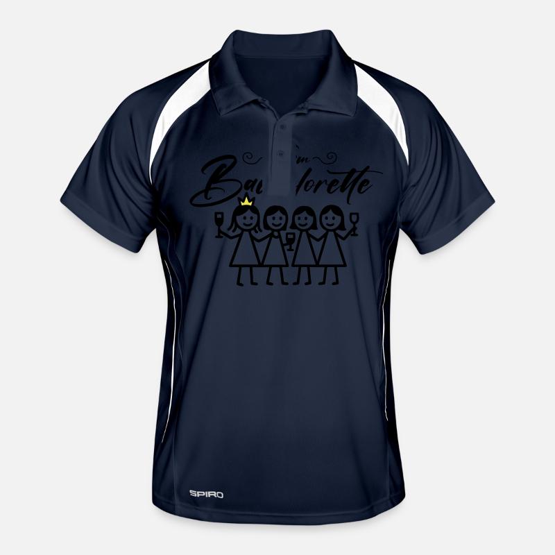 Bachelorette Team Mädels - Männer Polo atmungsaktiv - Navy/Weiß