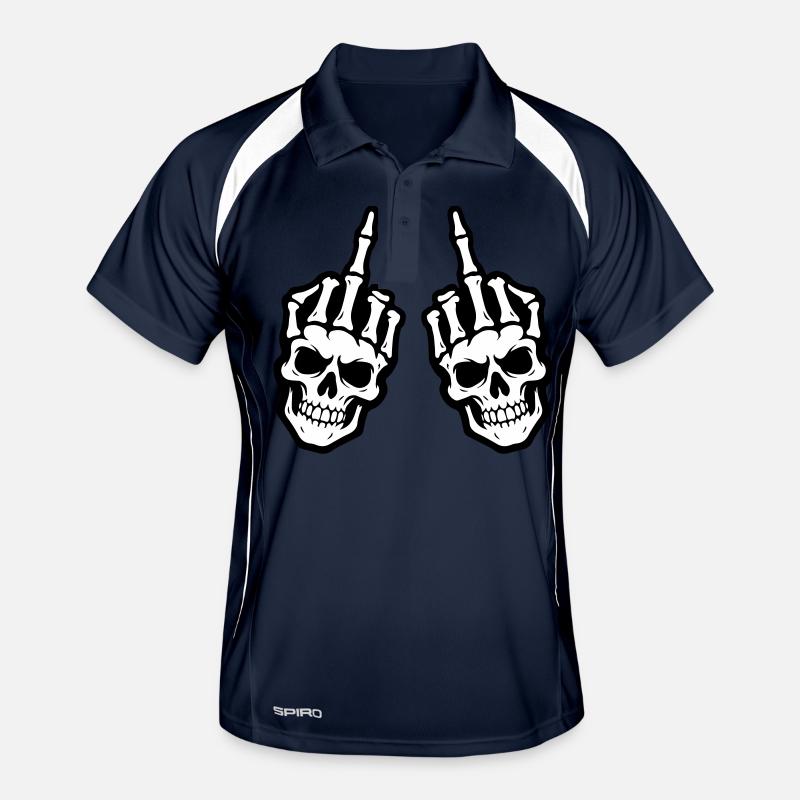 Middle Finger Skeleton Hand Men's Polo breathable