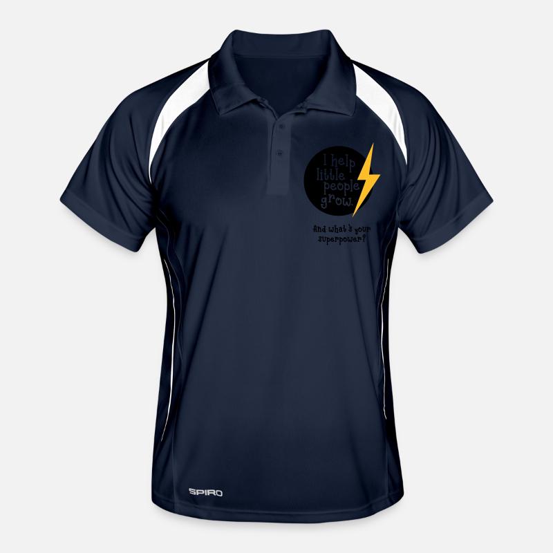 Kindergarten Geschenk - Männer Polo atmungsaktiv - Navy/Weiß