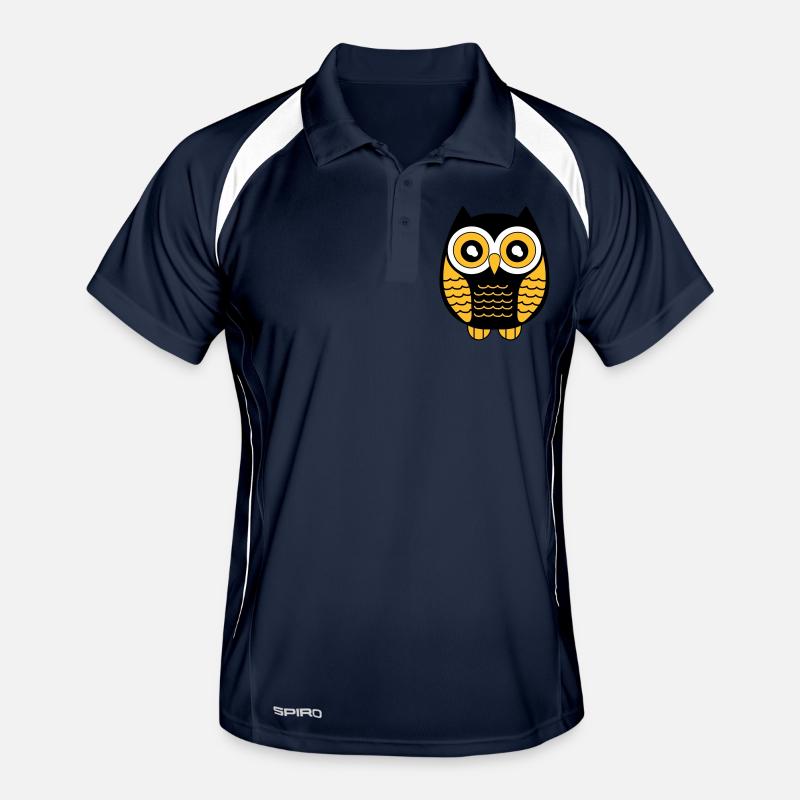 eule_02 - Männer Polo atmungsaktiv - Navy/Weiß