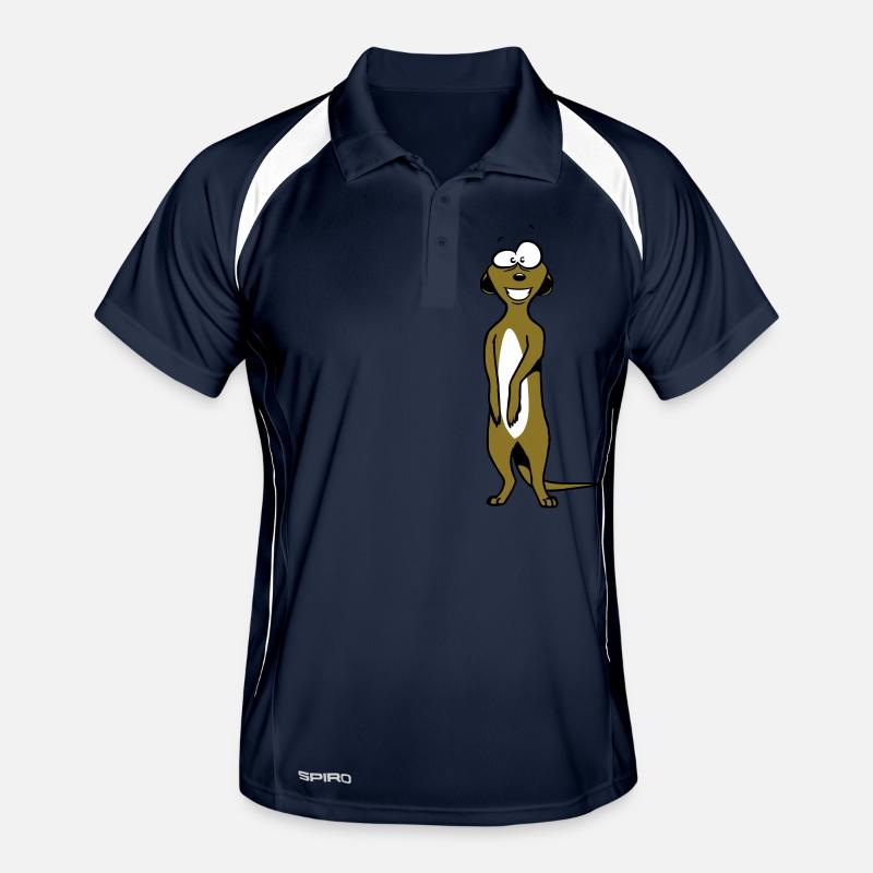 Erdmännchen süss witzig - Männer Polo atmungsaktiv - Navy/Weiß