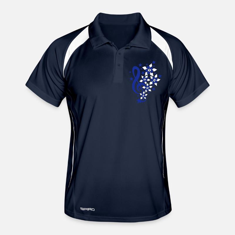 Clé de musique note belles étoiles fleurs Polo respirant Homme