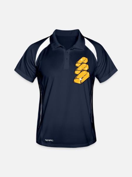 gold_po3 - Men's Polo breathable - navy/white - Front