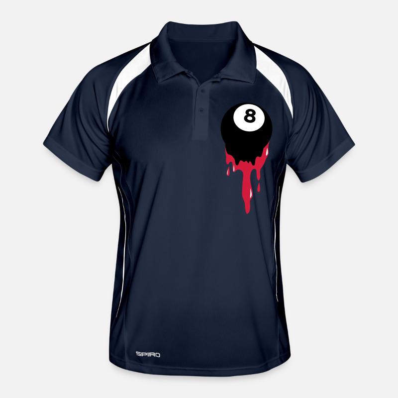 Blutungen aus acht 8-Ball Billard oder Pool Männer Polo atmungsaktiv