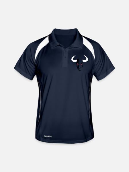 Tête de taureau petit - Polo respirant Homme - marine/blanc - Devant