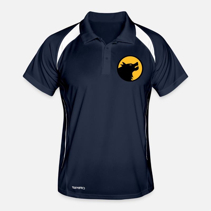 wolf_11a2c - Männer Polo atmungsaktiv - Navy/Weiß