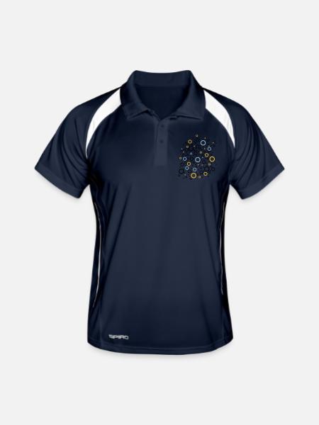 Colour Bubbles - Männer Polo atmungsaktiv - Navy/Weiß - Vorne