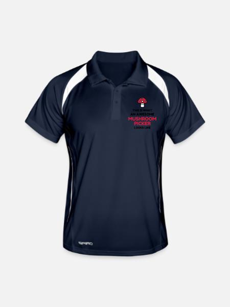 Mushroom / Champignon / Pilz / Picking - Men's Polo breathable - navy/white - Front