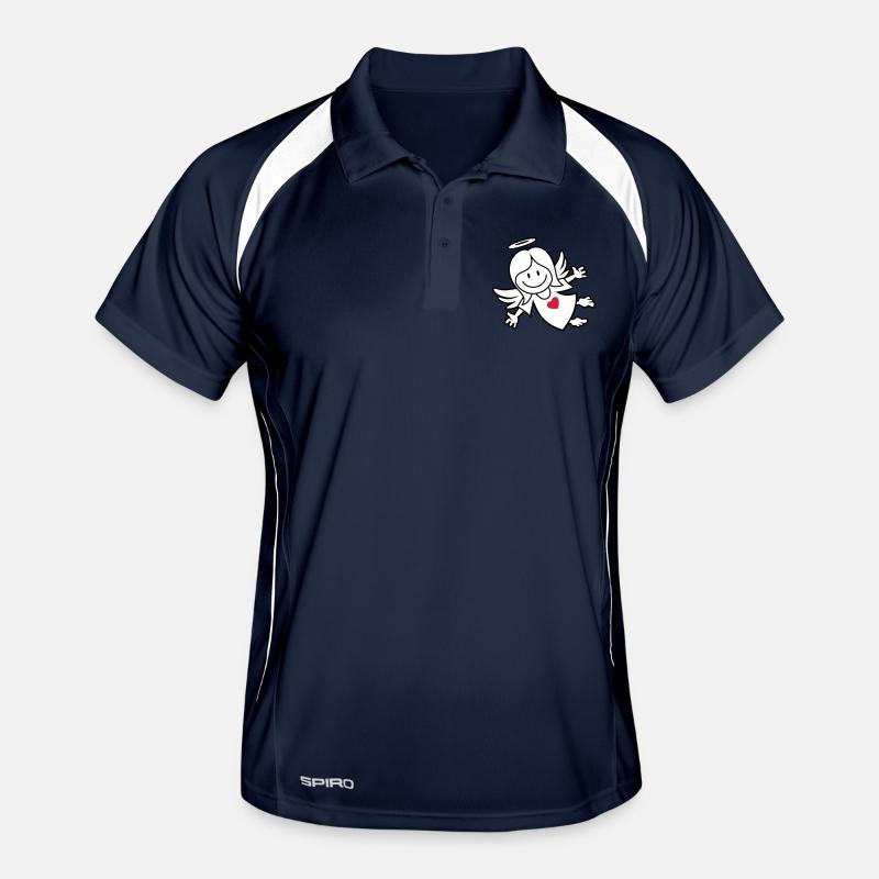 vl064b_engel2_3c - Männer Polo atmungsaktiv - Navy/Weiß